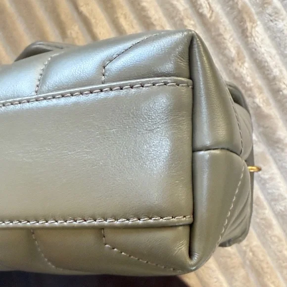 Saint Laurent Green Quilted Toy Loulou Crossbody Bag - Picture 3 of 7